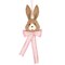 Northlight Easter Bunny with Bow Hanging Wall Decoration - 21&#x22;